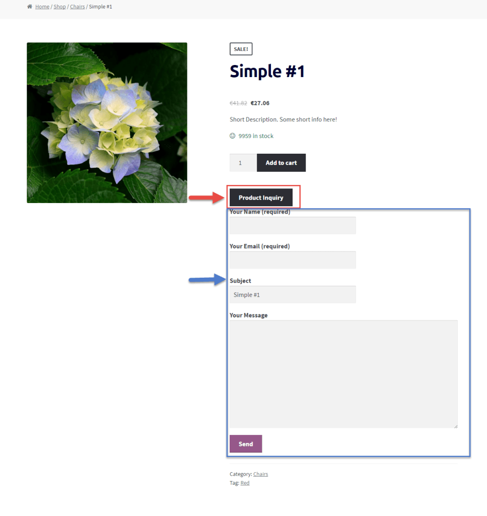 WooCommerce 教程：显示单一产品页面查询表（Contact Form 7）