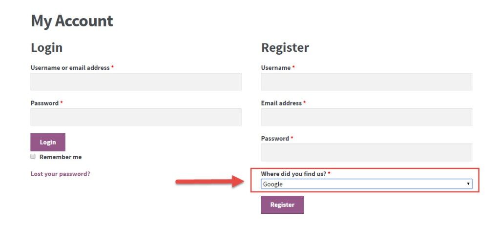 WooCommerce 教程：将选择字段添加到 “我的账户” 注册表单