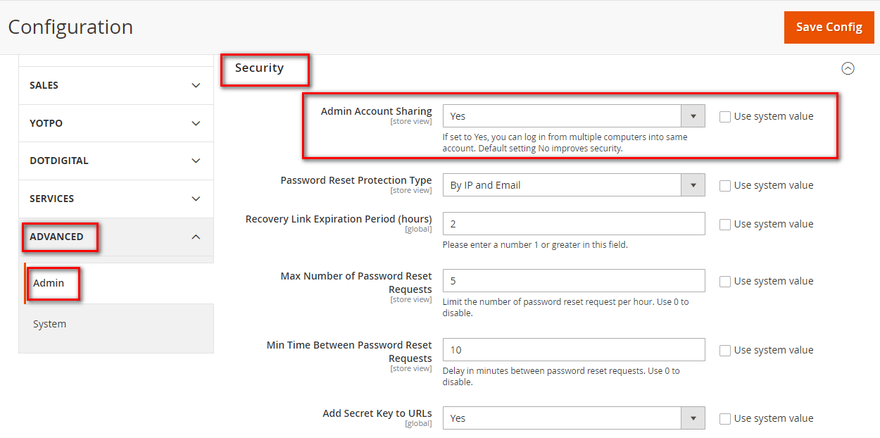 如何在 Magento 2 中启用管理员帐户共享？