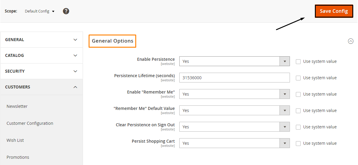 如何在 Magento 2 中启用持久购物车