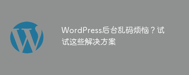 WordPress后台乱码烦恼？试试这些解决方案