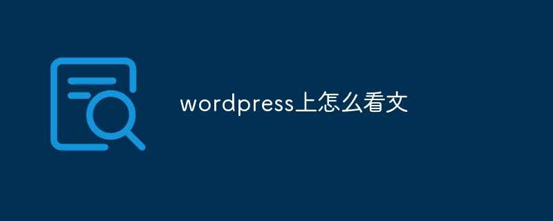 wordpress上怎么看文