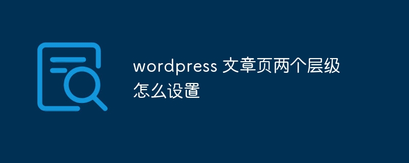 wordpress 文章页两个层级怎么设置