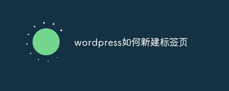 wordpress如何新建标签页