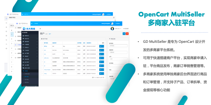 opencart  多用户电商  电商系统