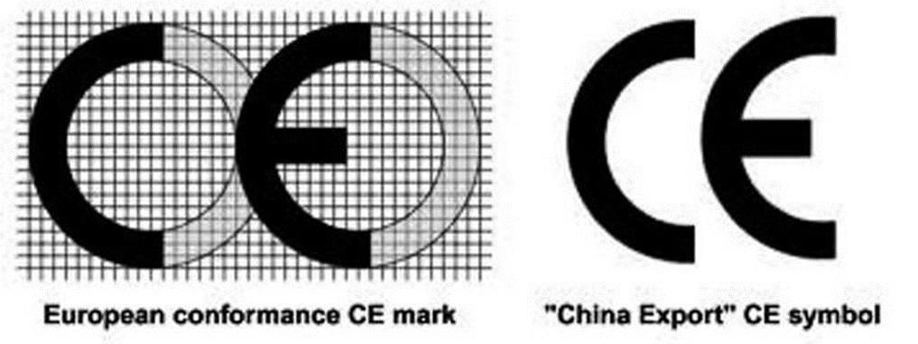 如何从中国假冒商标中区分真正的CE商标