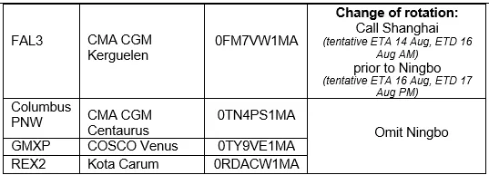 梅山码头关闭，船公司宣布跳港改道上海，受影响的航名航次汇总