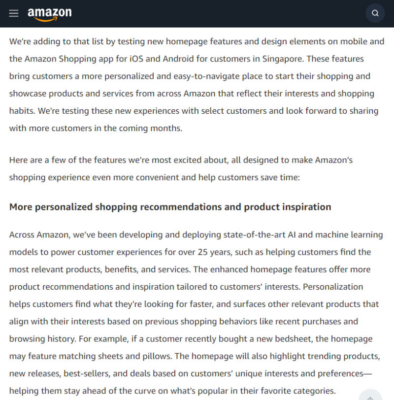 亚马逊新加坡站首页改版 优化复购与兴趣推荐 亚马逊新加坡站首页改版 优化复购与兴趣推荐