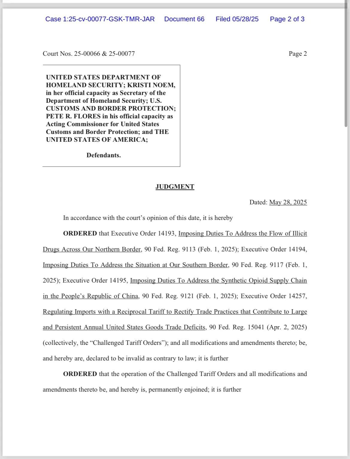 突发！美法院裁定特朗普“对等关税”非法，立即撤销并永久禁止实施